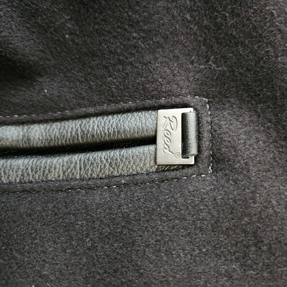 Reed Leather Sportswear Mens XL‎ Wool Leather Varsity Jacket No Spin USA Black